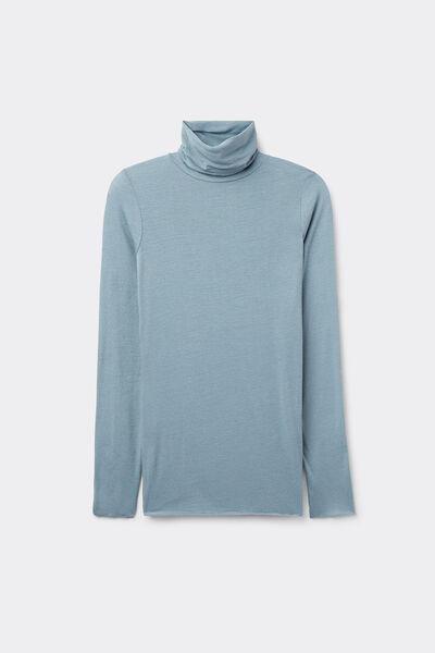 Blue Ultralight High-Neck Blouse, , large image number 1