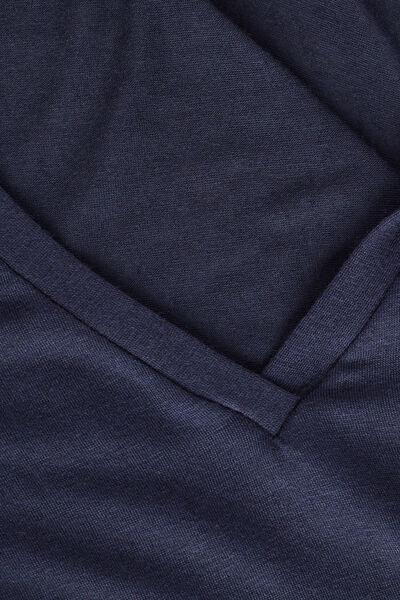 Navy Long-Sleeved V-Neck Top, , large image number 6