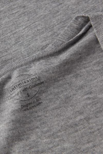 Grey V-Neck Shirt Made Of Modal Ultralight With Cashmere, , large image number 4
