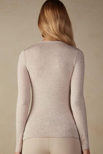 Grey Long-Sleeved V-Neck Top, , large image number 3