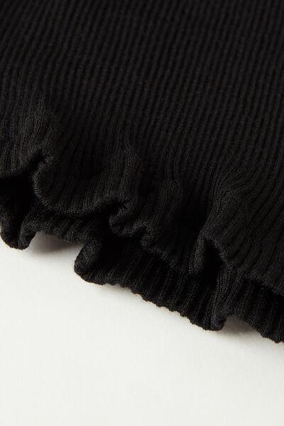 Black Ribbed Long-Sleeved Sweater, , large image number 3