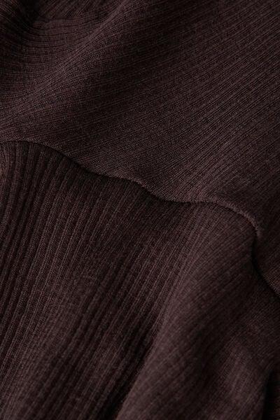 BROWN Long-sleeve High-Neck Tubular Top in Silk, No Colour, large image number 4