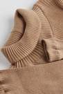 Intimissimi - Beige Long-Sleeve High-Neck Tubular Top In Silk