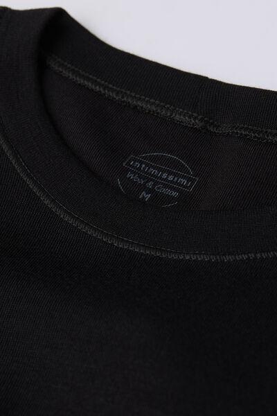 Black Long-Sleeved Round-Neck Top, , large image number 4