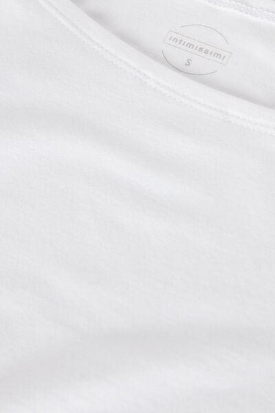 White Long-Sleeved Boat-Neck Micro top, Milk White, large image number 7