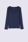 Intimissimi - Navy Long Sleeve Micromodal Scoop Neck Top