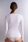 Intimissimi - White Long Sleeve Micromodal Scoop Neck Top