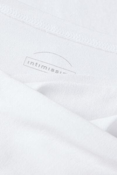 White Long Sleeve Micromodal Scoop Neck Top, , large image number 4