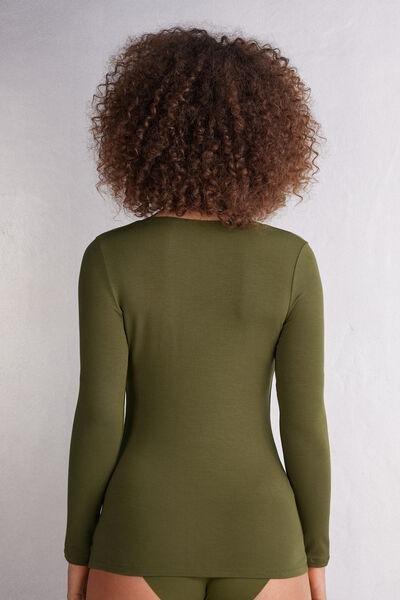 Green Scoop Neck Top, 5601_848J, large image number 3