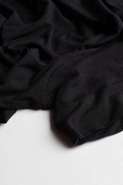 Black Long-Sleeve High-Neck Micromodal Top, , large image number 5