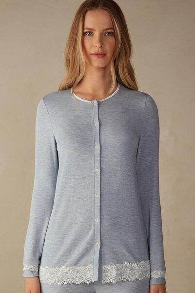 Blue Button-Down Top, , large image number 0