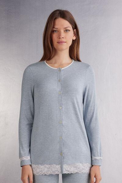 Blue Button-Down Top, 5601_009J, medium