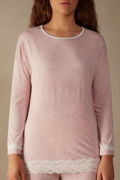 Pink Long-Sleeve Round-Neck Top, , large image number 0