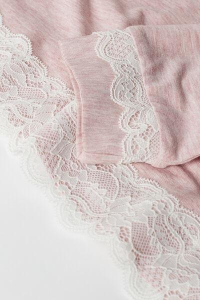 Pink Long-Sleeve Round-Neck Top, , large image number 4