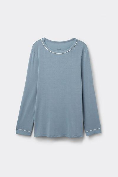 Blue Modal Long-Sleeved Jumper, , large image number 1