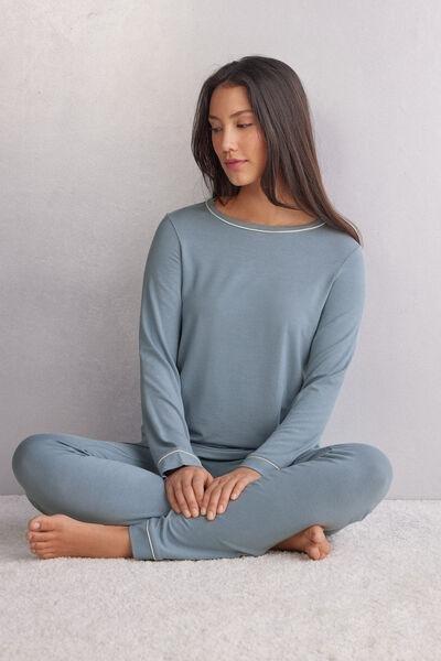 Blue Modal Long-Sleeved Jumper, , large image number 2