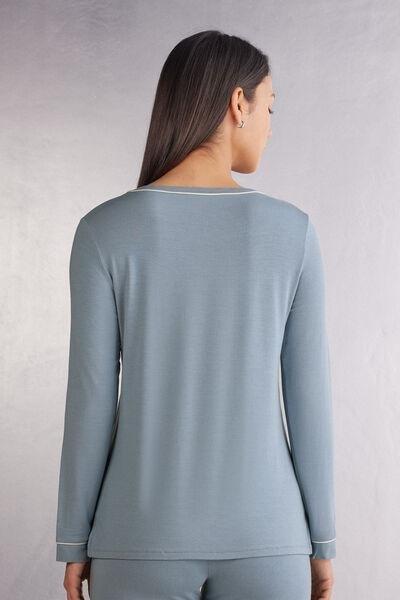 Blue Modal Long-Sleeved Jumper, , large image number 3