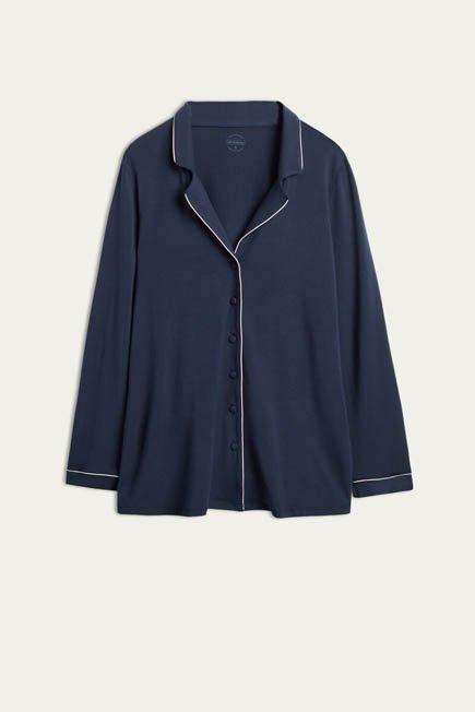 Blue Long-Sleeve Pyjama Top, , large image number 5