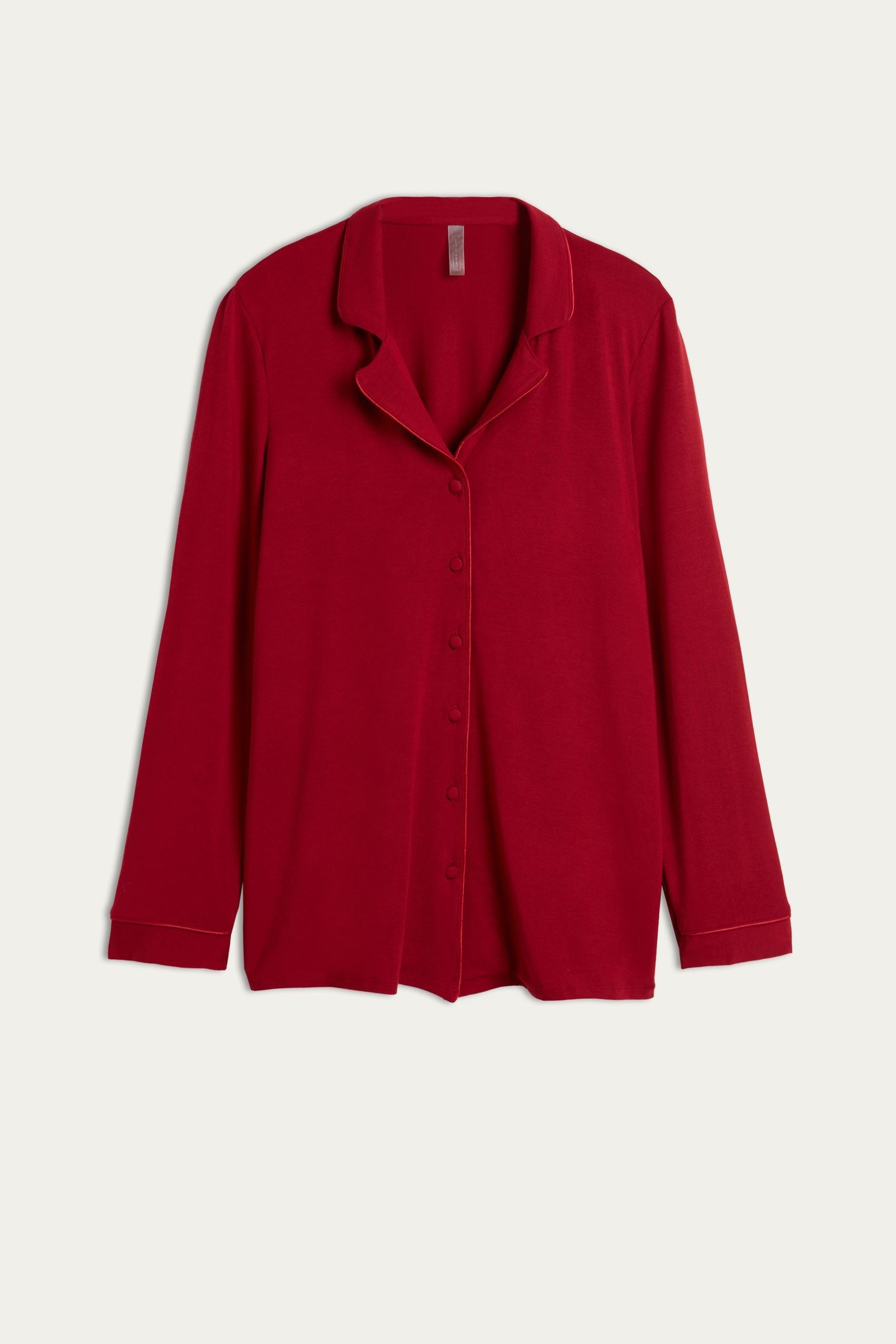 Red Long-Sleeve Pyjama Top, , large image number 7