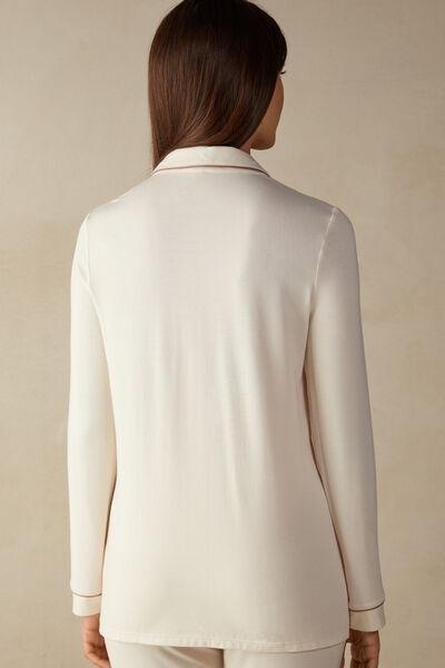 White Long-Sleeve Pyjama Top, , large image number 3