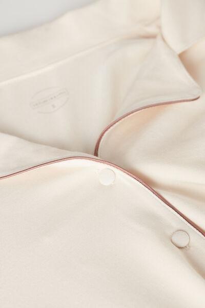 White Long-Sleeve Pyjama Top, , large image number 4