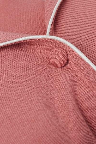 Pink Long-Sleeve Micro Modal Jacket, , large image number 4