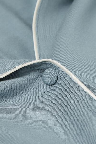 Blue Long-Sleeve Micro Modal Jacket, , large image number 4