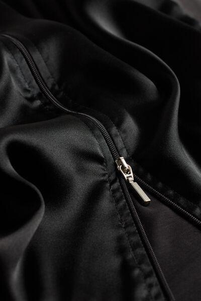 Black Silk And Lyocell Hooded Sweatshirt, , large image number 4