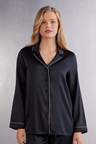 Black Style Silk Jacket, , medium