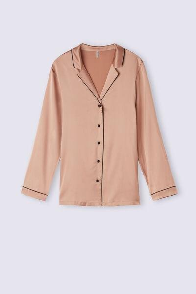 Beige Style Silk Jacket, , large image number 2