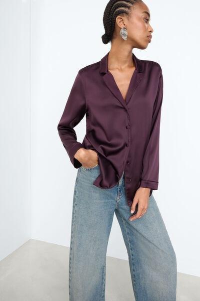 Purple Men's Style Silk Jacket, 5601_198K, large image number 4