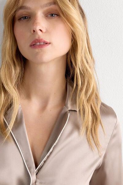 Beige Button Down Pyjama Top, 5601_651I, large image number 5