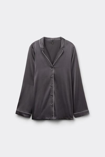 Grey Mens- Style Silk Pyjama Top, , large image number 2