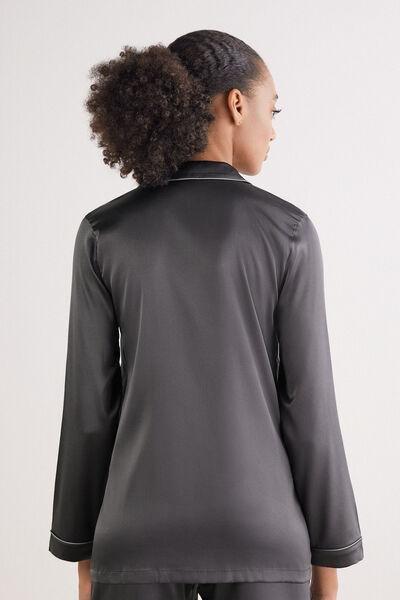 Grey Mens- Style Silk Pyjama Top, , large image number 3