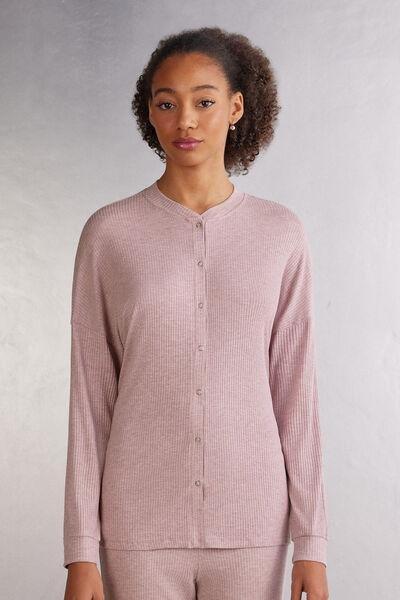 Pink Long-Sleeved Pyjama Shirt, , large image number 0