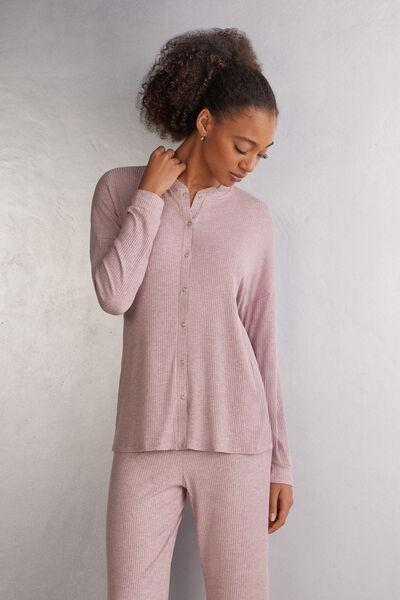 Pink Long-Sleeved Pyjama Shirt, , large image number 2
