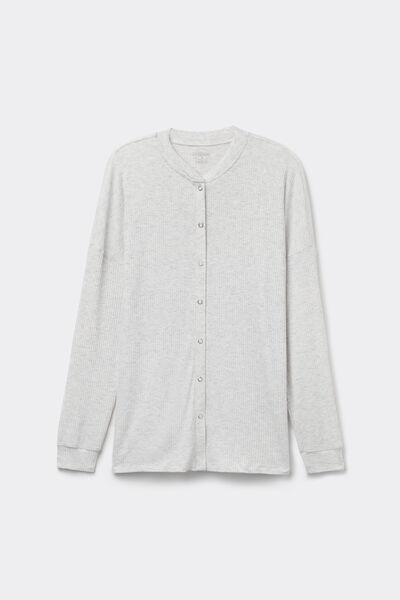 White Long-Sleeved Pyjama Shirt, , large image number 2