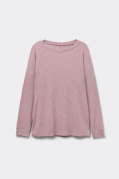 Chic Comfort Long-Sleeved Boat-Neck Top, , large image number 1