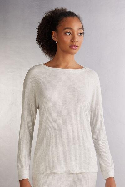 White Boat-Neck Top, , large image number 0