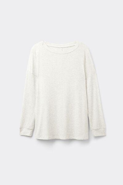 White Boat-Neck Top, , large image number 1