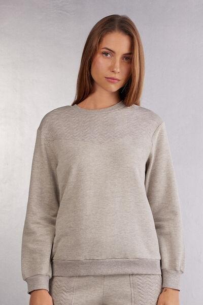 Beige Soft Chevron Long-Sleeved Shirt, , medium