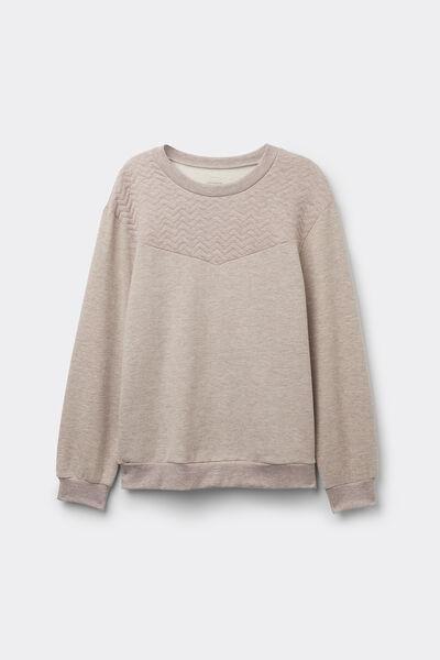 Beige Soft Chevron Long-Sleeved Shirt, 5601_775J, medium