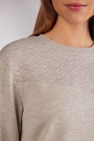 Beige Soft Chevron Long-Sleeved Shirt, 5601_775J, large image number 5