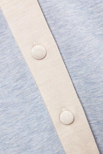 AZZURRO MELANGE/SETA Cold Winter Night Modal with Wool Button-Down Top, , large image number 4