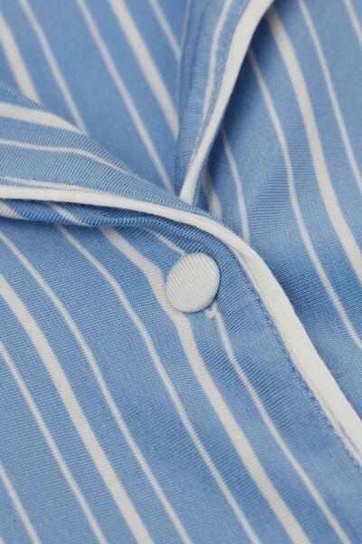 Blue Oxford Stripes Button-Up Top, , large image number 4