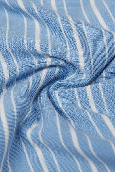 Blue Oxford Stripes Boat-Neck Top, , large image number 4
