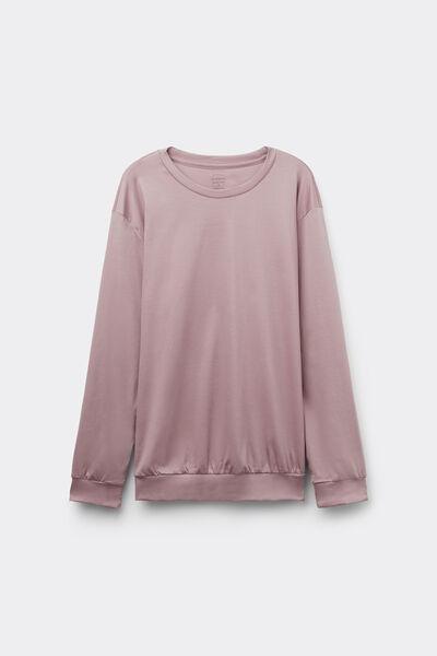 Pink Long-Sleeved Elevated Cotton Top, , large image number 1