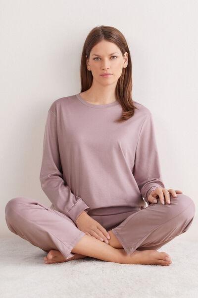 Pink Long-Sleeved Elevated Cotton Top, , large image number 2