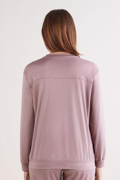 Pink Long-Sleeved Elevated Cotton Top, , large image number 3