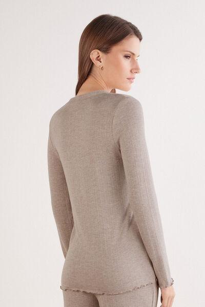 Pink Luxury Softness Button-Down Modal Sweater, 5601_039K, large image number 2